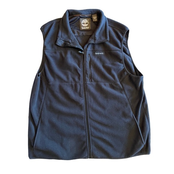 Men's Timberland Black Fleece Vest. Size XL - Picture 1 of 5